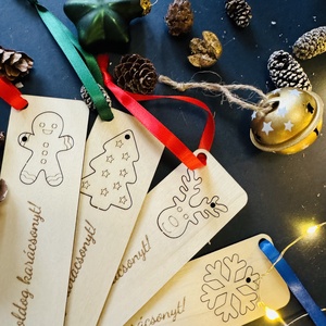 Személyre szabható karácsonyi könyvjelző 2in1 választható mintával - karácsony - mikulás - mikulás ajándékok - Meska.hu