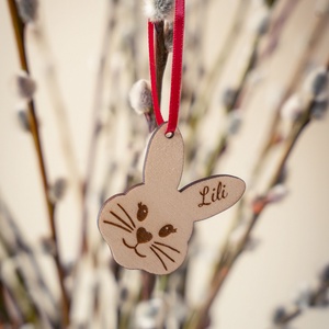 4 db-os Egyedi névre szóló, feliratozható húsvéti nyuszi ajándékkísérő, ajándékjelölő - otthon & életmód - dekoráció - fali és függő dekoráció - függődísz - Meska.hu