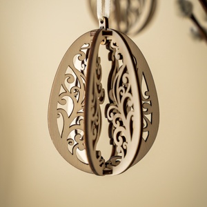 Fa húsvéti tojás tavaszi dekoráció , Otthon & Életmód, Dekoráció, Fali és függő dekoráció, Függődísz, Famegmunkálás, MESKA