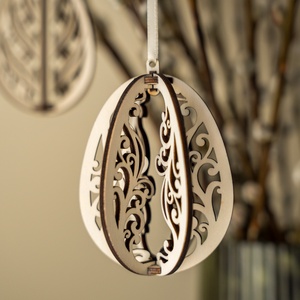 Négy darabos fa húsvéti tojás tavaszi dekoráció virágos - otthon & életmód - dekoráció - fali és függő dekoráció - függődísz - Meska.hu