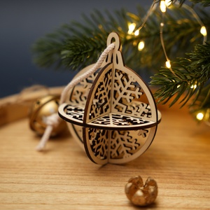 Lézervágott 3D-s egyedi, különleges karácsonyfadísz - gömb (hópehely) - karácsony - karácsonyi lakásdekoráció - karácsonyfadíszek - Meska.hu