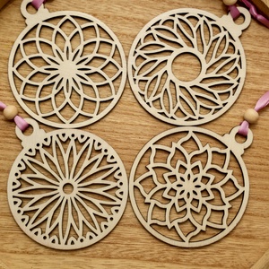Fa mandala mintás dísz szett - 4 db - karácsony - karácsonyi lakásdekoráció - karácsonyfadíszek - Meska.hu