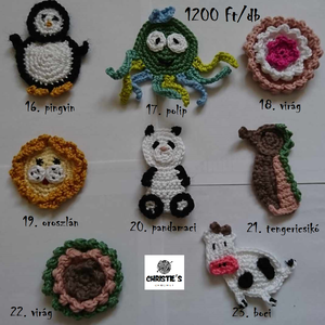 Horgolt kitűzők - ékszer - kitűző és bross - kitűző - Meska.hu