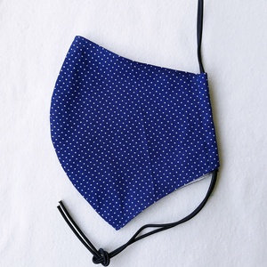 Kék alapon fehér pöttyös szájmaszk, textil szájmaszk, többször használható szájmaszk -  - Meska.hu