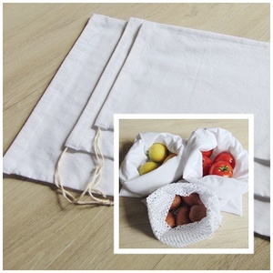 Zöldség- gyümölcs textil zsák csomag (3 db/ cs)  / ökozsák, bevásárló zsák, környezetbarát zacskó - táska & tok - bevásárlás & shopper táska - zöldség/gyümölcs zsák - Meska.hu