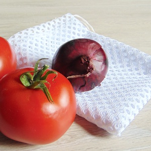 Hálós textil zsák  / fehér  - táska & tok - bevásárlás & shopper táska - zöldség/gyümölcs zsák - Meska.hu