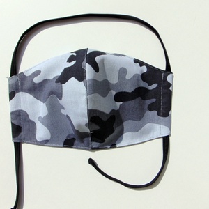 Szürke terep mintás szájmaszk, textil szájmaszk, többször használható szájmaszk -  - Meska.hu