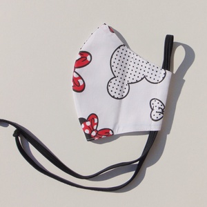 Gyermek- maszk / Fehér alapon  Minnie mintás szájmaszk, textil szájmaszk, többször használható szájmaszk - gyerek - gyerek - Meska.hu
