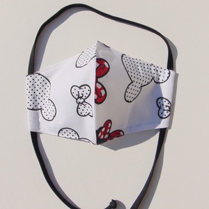 Gyermek- maszk / Fehér alapon  Minnie mintás szájmaszk, textil szájmaszk, többször használható szájmaszk - gyerek - gyerek - Meska.hu