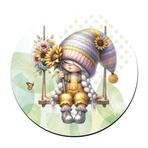 Hintázós napraforgós manó lány mintás bögre alátét, , , MESKA