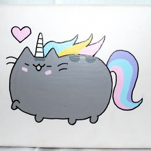 Dekorációs kép-pusheen cat - otthon & életmód - dekoráció - fali és függő dekoráció - falra akasztható dekor - Meska.hu