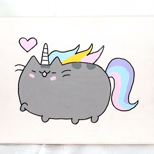 Dekorációs kép-pusheen cat - otthon & életmód - dekoráció - fali és függő dekoráció - falra akasztható dekor - Meska.hu