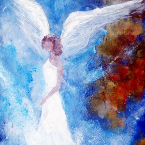 Őrzőangyal-festmény Szeretet angyal, Művészet, Festmény, Akril, Festészet, MESKA