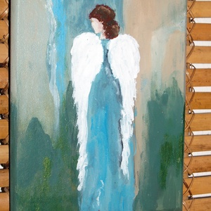 Védőangyal-Segítő angyal festmény, Művészet, Festmény, Akril, Festészet, MESKA
