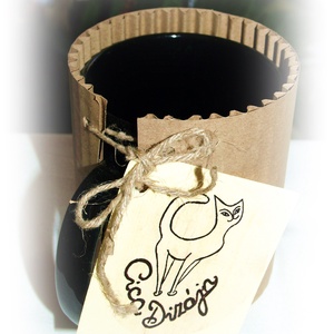  2 db Kalocsai fekete-fehér cicás bögre kerámia  - otthon & életmód - konyhafelszerelés, tálalás - tálalás - bögre & csésze - Meska.hu