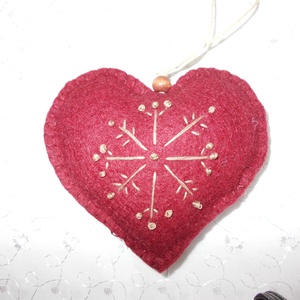 Hímzett dísz - karácsony - karácsonyi ajándékozás - karácsonyi képeslap, üdvözlőlap, ajándékkísérő - Meska.hu