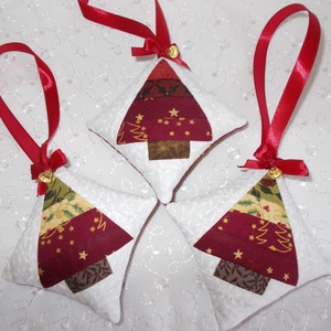 Karácsonyi dísz, Karácsony, Karácsonyi ajándékozás, Karácsonyi képeslap, üdvözlőlap, ajándékkísérő, Varrás, Patchwork, foltvarrás, MESKA