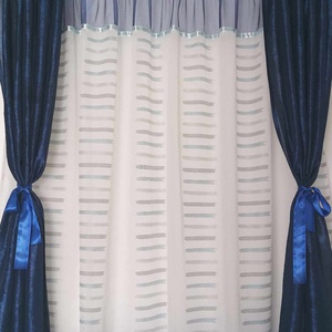 Kék és víz zöld mintás függöny gyűrt szatén sötétítővel egyben ÚJ, Otthon & Életmód, Lakástextil, Függöny és kiegészítő, Függöny, Varrás, MESKA