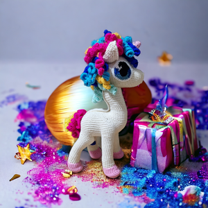 Unicornis Amigurumi technikával kézzel horgolt  - játék & sport - plüssállat & játékfigura - unikornis - Meska.hu