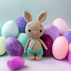 Pocakos Nyuszi 20cm magas amigurumi horgolt  - játék & sport - plüssállat & játékfigura - nyuszi - Meska.hu