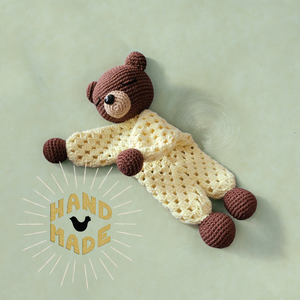 Macis szundikendő horgolt Amigurumi  - játék & sport - plüssállat & játékfigura - maci - Meska.hu