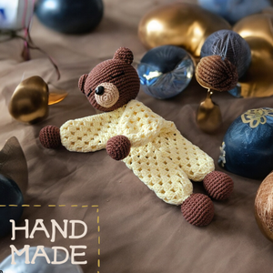 Macis szundikendő horgolt Amigurumi  - játék & sport - plüssállat & játékfigura - maci - Meska.hu