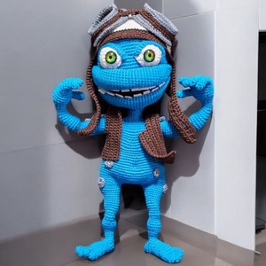 Amigurumi horgolt Crazy Frog  - játék & sport - plüssállat & játékfigura - béka - Meska.hu