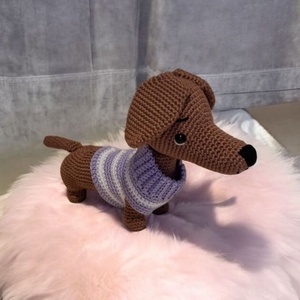 Amigurumi horgolt Tacskó  - játék & sport - plüssállat & játékfigura - kutya - Meska.hu