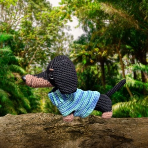Amigurumi horgolt Tacskó  - játék & sport - plüssállat & játékfigura - kutya - Meska.hu