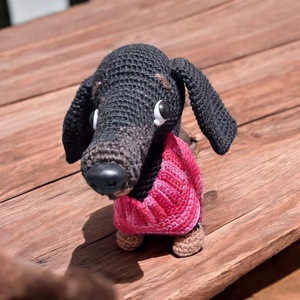 Amigurumi horgolt Tacskó  - játék & sport - plüssállat & játékfigura - kutya - Meska.hu