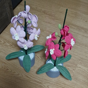 Horgolt pamut fonalból Orchidea  - otthon & életmód - dekoráció - virágdísz és tartó - cserép & kaspó - Meska.hu