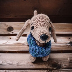 Amigurumi horgolt Tacskó  - játék & sport - plüssállat & játékfigura - kutya - Meska.hu