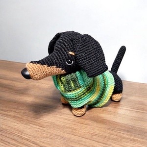 Tacskó amigurumi horgolt  - játék & sport - plüssállat & játékfigura - kutya - Meska.hu