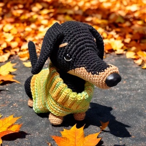 Amigurumi horgolt Tacskó  - Meska.hu