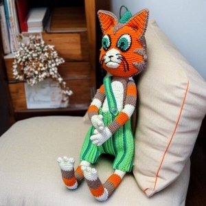Findusz macska Amigurumi horgolt  - játék & sport - plüssállat & játékfigura - cica - Meska.hu
