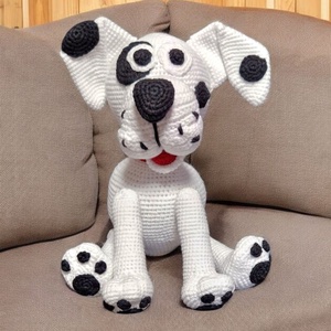 Amigurumi horgolt foltos kutya - Meska.hu