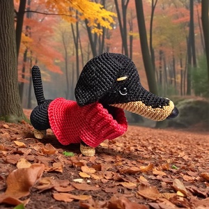 Amigurumi horgolt Tacskó  - játék & sport - plüssállat & játékfigura - kutya - Meska.hu