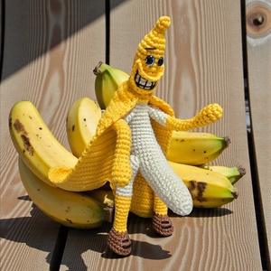 Vicces horgolt őrült banán  - játék & sport - plüssállat & játékfigura - más figura - Meska.hu