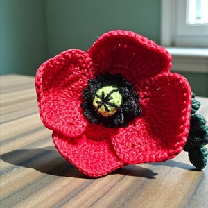 Horgolt Pipacs, Otthon & Életmód, Dekoráció, Virágdekoráció, Virágdíszítő kellékek, Horgolás, MESKA