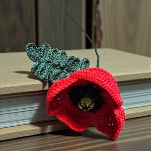 Horgolt Pipacs - otthon & életmód - dekoráció - virágdekoráció - virágdíszítő kellékek - Meska.hu