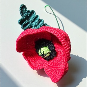 Horgolt Pipacs - otthon & életmód - dekoráció - virágdekoráció - virágdíszítő kellékek - Meska.hu