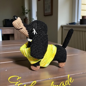 Amigurumi horgolt Tacskó  - játék & sport - plüssállat & játékfigura - kutya - Meska.hu