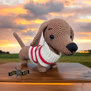 Tacskó amigurumi horgolt  - játék & sport - plüssállat & játékfigura - kutya - Meska.hu