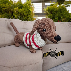 Tacskó amigurumi horgolt  - játék & sport - plüssállat & játékfigura - kutya - Meska.hu