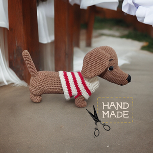 Tacskó amigurumi horgolt  - játék & sport - plüssállat & játékfigura - kutya - Meska.hu
