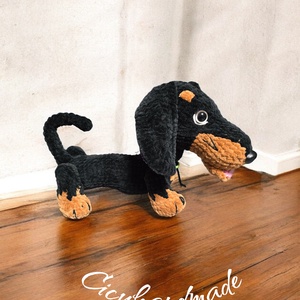 Amigurumi horgolt Tacskó  - játék & sport - plüssállat & játékfigura - kutya - Meska.hu