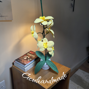 Horgolt pamut fonalból Orchidea  - otthon & életmód - virágdekoráció - virágdíszek - asztali virágdísz - Meska.hu