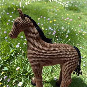 Horgolt élethű ló amigurumi  - játék & sport - plüssállat & játékfigura - ló - Meska.hu