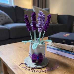 Horgolt prémium minőségű Kaspós Levendula , Otthon & Életmód, Virágdekoráció, Virágdíszek, Virágdísz kaspóban, Horgolás, MESKA