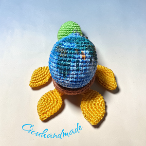 Amigurumi horgolt Teknős Földgömb  - játék & sport - plüssállat & játékfigura - teknős - Meska.hu